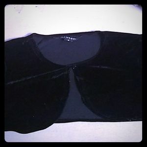 Black “mini-coat,"sweater/vest